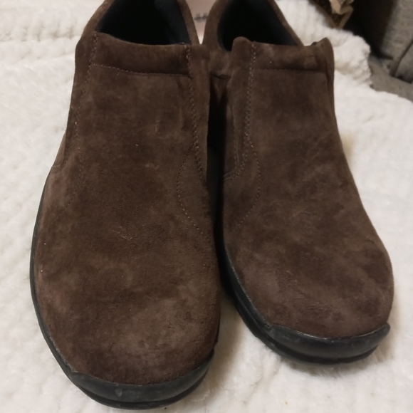 Duluth trading co. Men's brown Suede Slip on leather uppers Hiking walking shoes - Picture 8 of 11